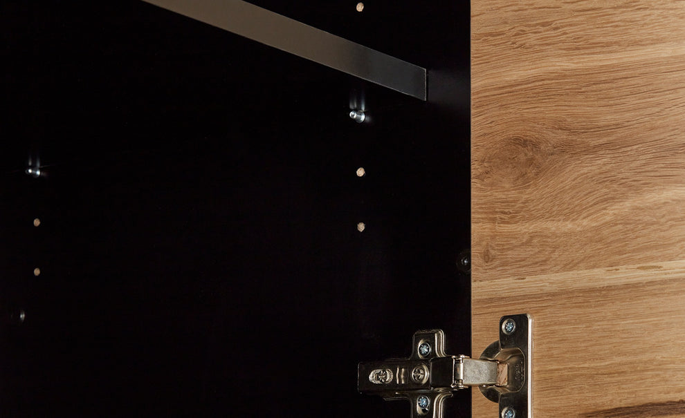 Dulap Reno Cu 1 Usa, Smoked Oak Furnir Din Lemn Masiv, 60 Cm