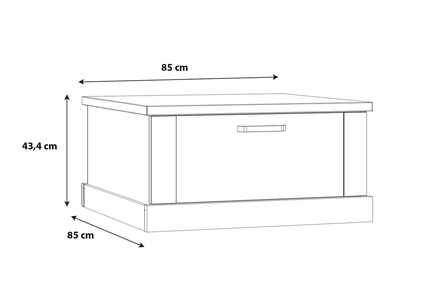 Masa Cafea Kaszimiro, Stejar Waterford Si Negru, 85 x 43.4 x 85 Cm