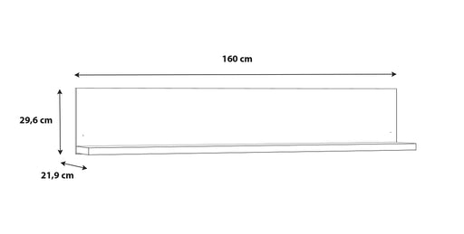 Polita Kaszimiro, Stejar Waterford Si Negru, 160 Cm