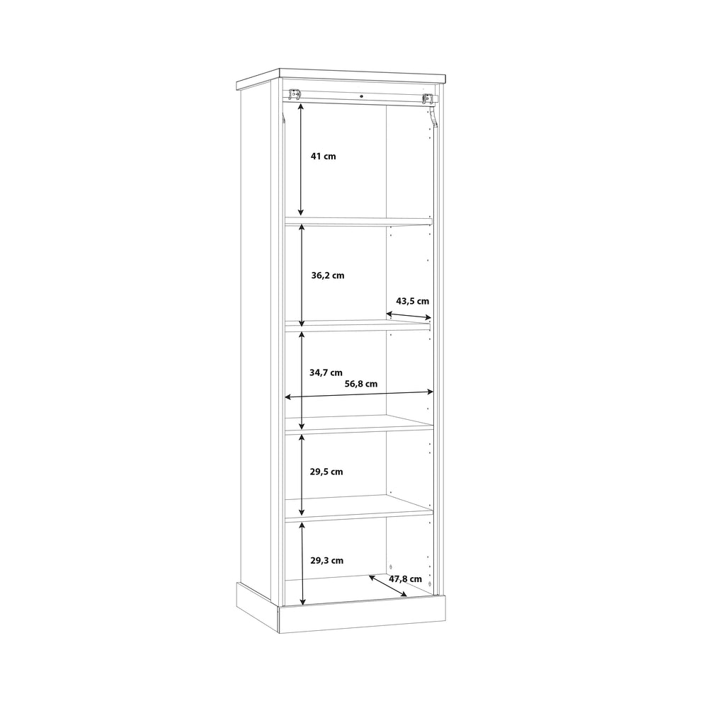 Vitrina Cu 1 Usa Kaszimiro, Stejar Waterford Si Negru, 63.4 Cm