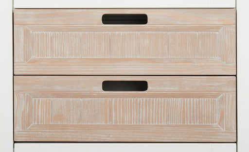 Vitrina Porto Stanga Cu 2 Usi Si 2 Sertare Alb Si Natur, 67.5 Cm