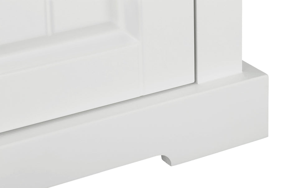 Vitrina Porto Stanga Cu 2 Usi Si 2 Sertare Alb Si Natur, 67.5 Cm