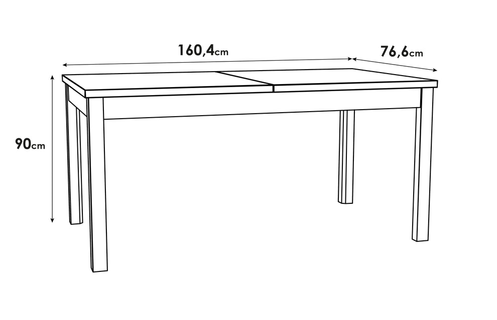 Masa Extensibila Solletico Stejar Bartex, 160.4/207 x 76.6 X 90 Cm