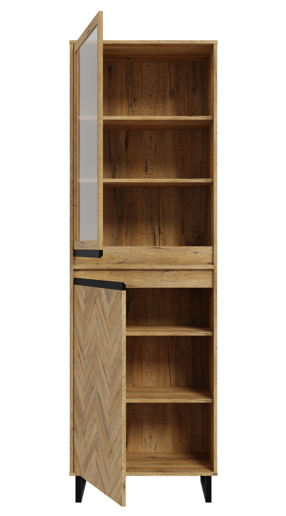 Vitrina Solletico Stejar Bartex Si Stejar Spica, 63.4 Cm