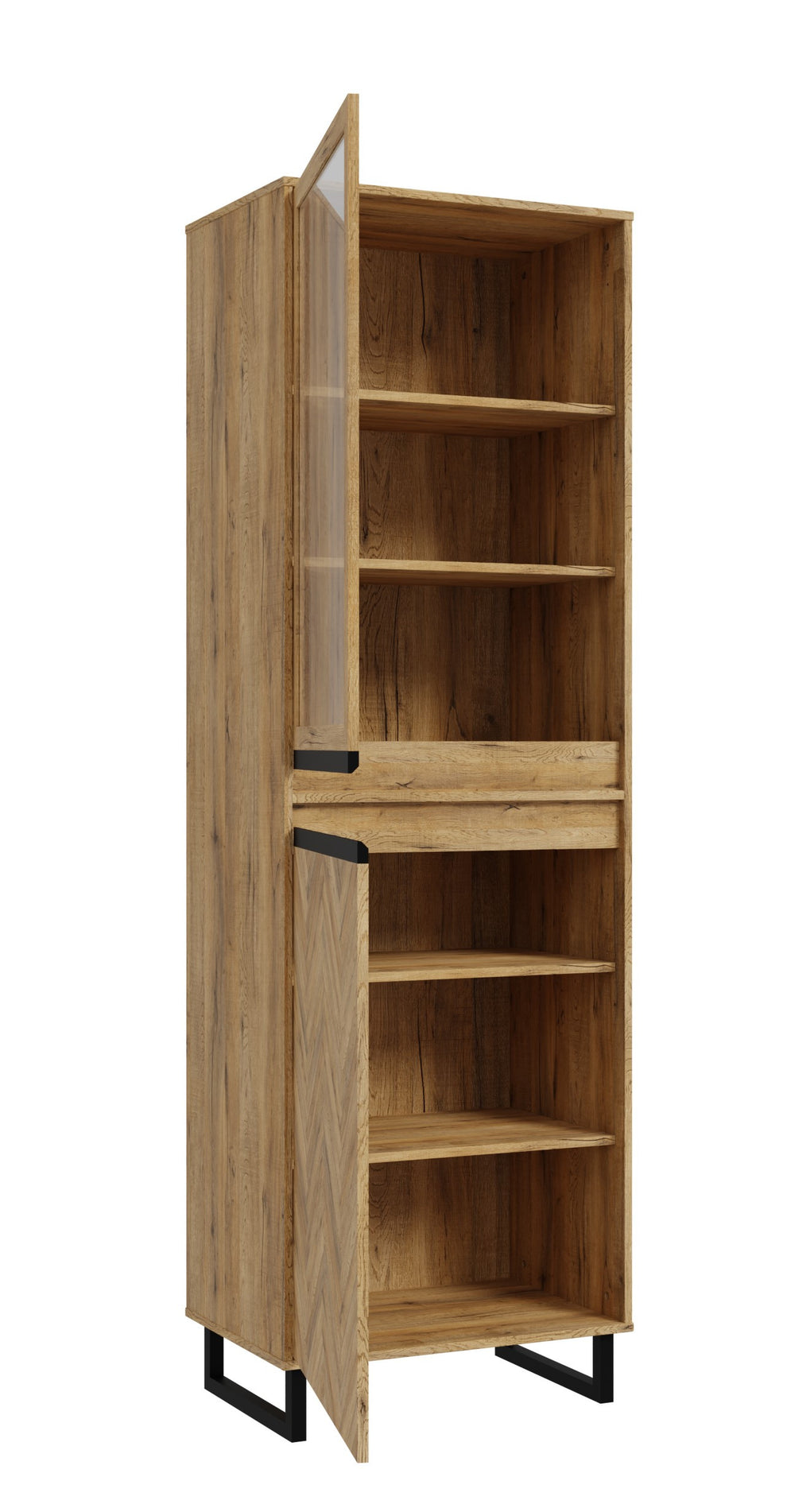Vitrina Solletico Stejar Bartex Si Stejar Spica, 63.4 Cm