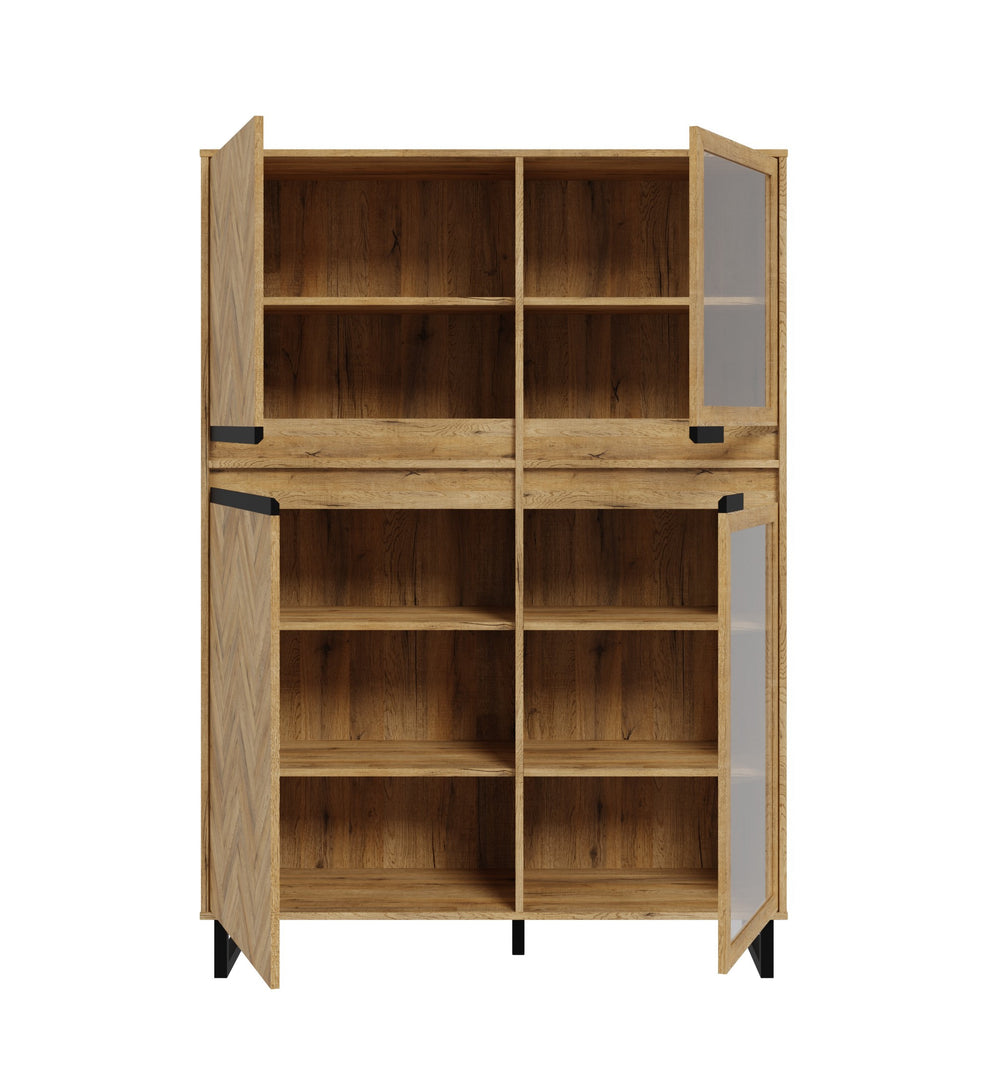 Vitrina Solletico Stejar Bartex Si Stejar Spica, 114.9 Cm