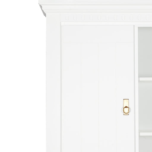 Vitrina Saint Tropez Cu 3 Usi Si 2 Sertare, Vopsit Alb, 111 Cm