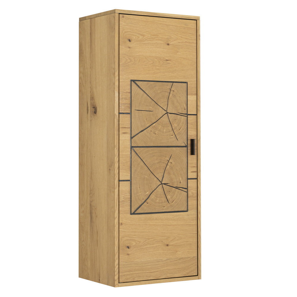 Etajera Urbano Oak Dreapta Cu 1 Usa, Stejar Rustic Si Negru, 46 Cm