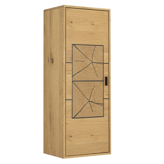Etajera Urbano Oak Dreapta Cu 1 Usa, Stejar Rustic Si Negru, 46 Cm