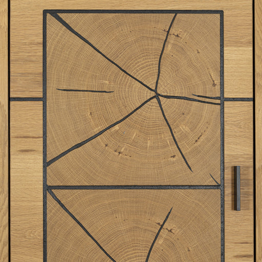 Etajera Urbano Oak Dreapta Cu 1 Usa, Stejar Rustic Si Negru, 46 Cm
