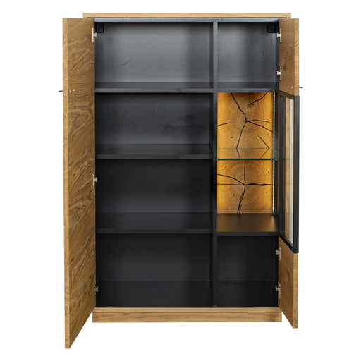 Comoda Bar Urbano Oak Cu 2 Usi, Stejar Rustic Si Negru, 87 Cm
