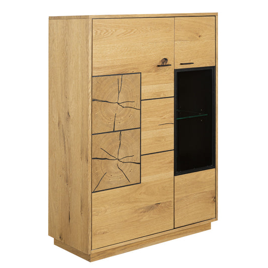 Comoda Bar Urbano Oak Cu 2 Usi, Stejar Rustic Si Negru, 87 Cm