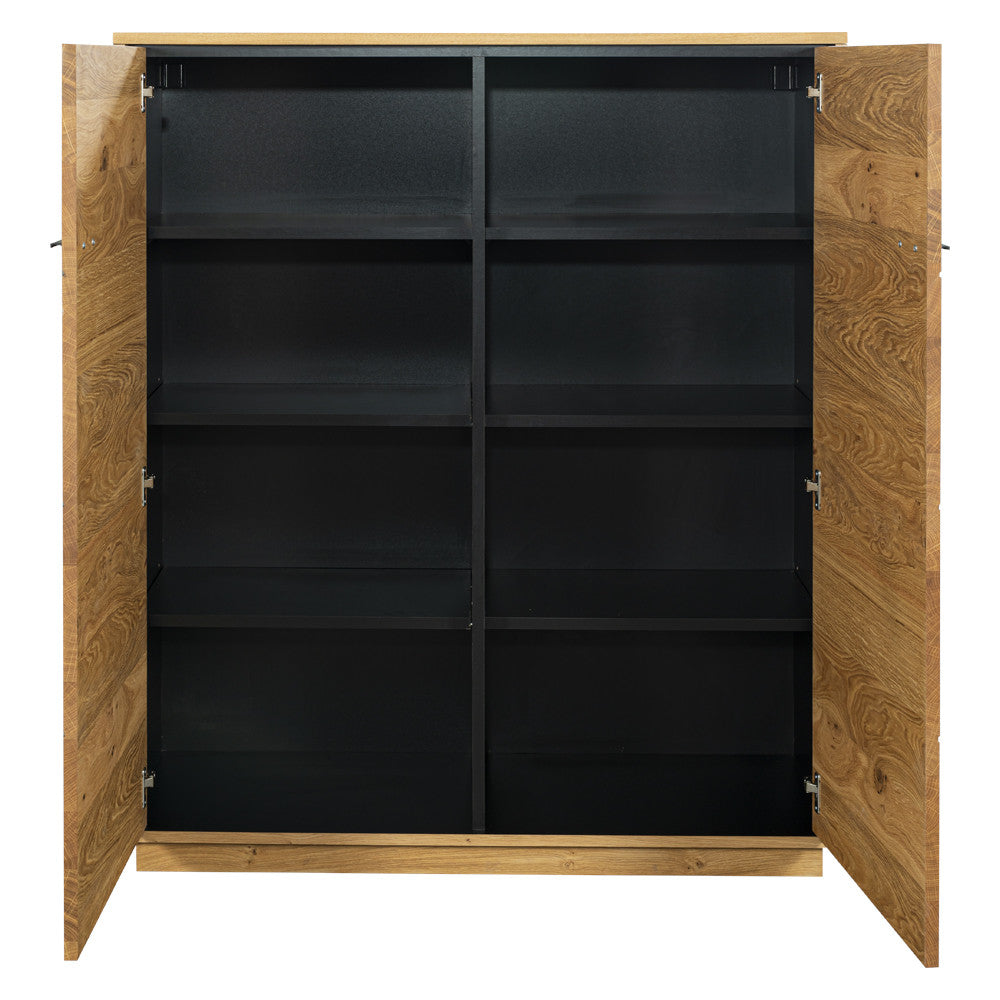 Comoda Bar Urbano Oak Cu 2 Usi, Stejar Rustic Si Negru, 110 Cm