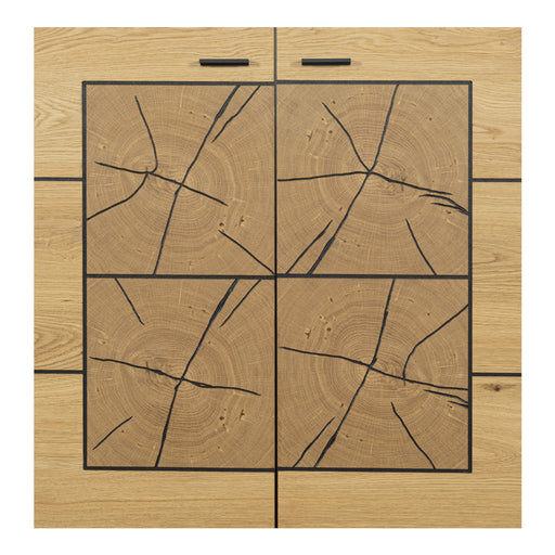 Comoda Bar Urbano Oak Cu 2 Usi, Stejar Rustic Si Negru, 110 Cm