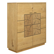 Comoda Bar Urbano Oak Cu 2 Usi, Stejar Rustic Si Negru, 110 Cm