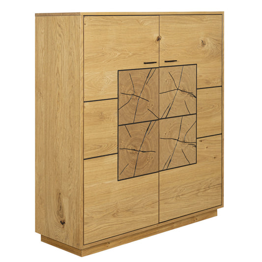 Comoda Bar Urbano Oak Cu 2 Usi, Stejar Rustic Si Negru, 110 Cm