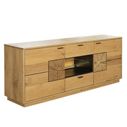 Comoda Tv Urbano Oak Cu 2 Usi Si 2 Sertare, Stejar Rustic Si Negru, 170 Cm