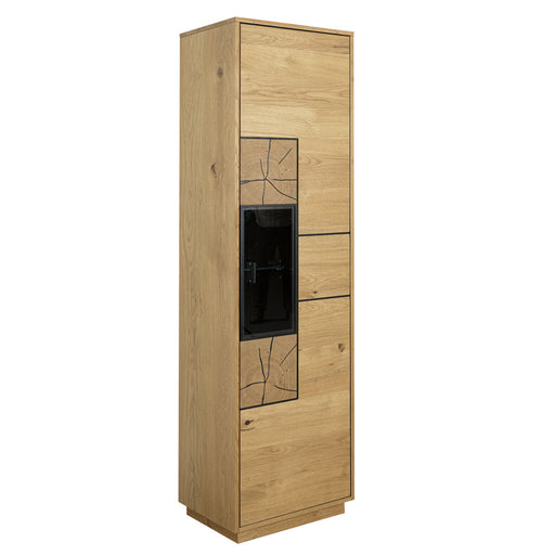 Vitrina Urbano Oak Cu 1 Usa, Stejar Rustic Si Negru, 54.5 Cm
