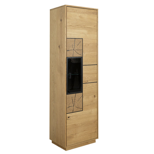 Vitrina Urbano Oak Cu 1 Usa, Stejar Rustic Si Negru, 54.5 Cm