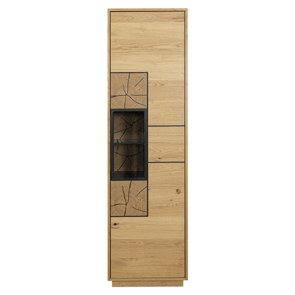 Vitrina Urbano Oak Cu 1 Usa, Stejar Rustic Si Negru, 54.5 Cm