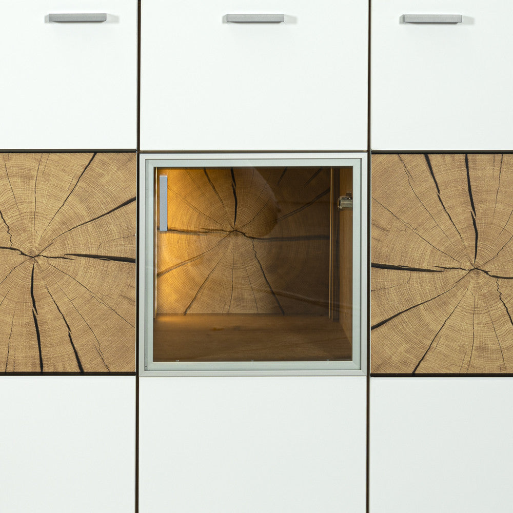 Bufet Urbano White Cu 3 Usi Si 1 Sertar Alb Si Natur, 140 Cm