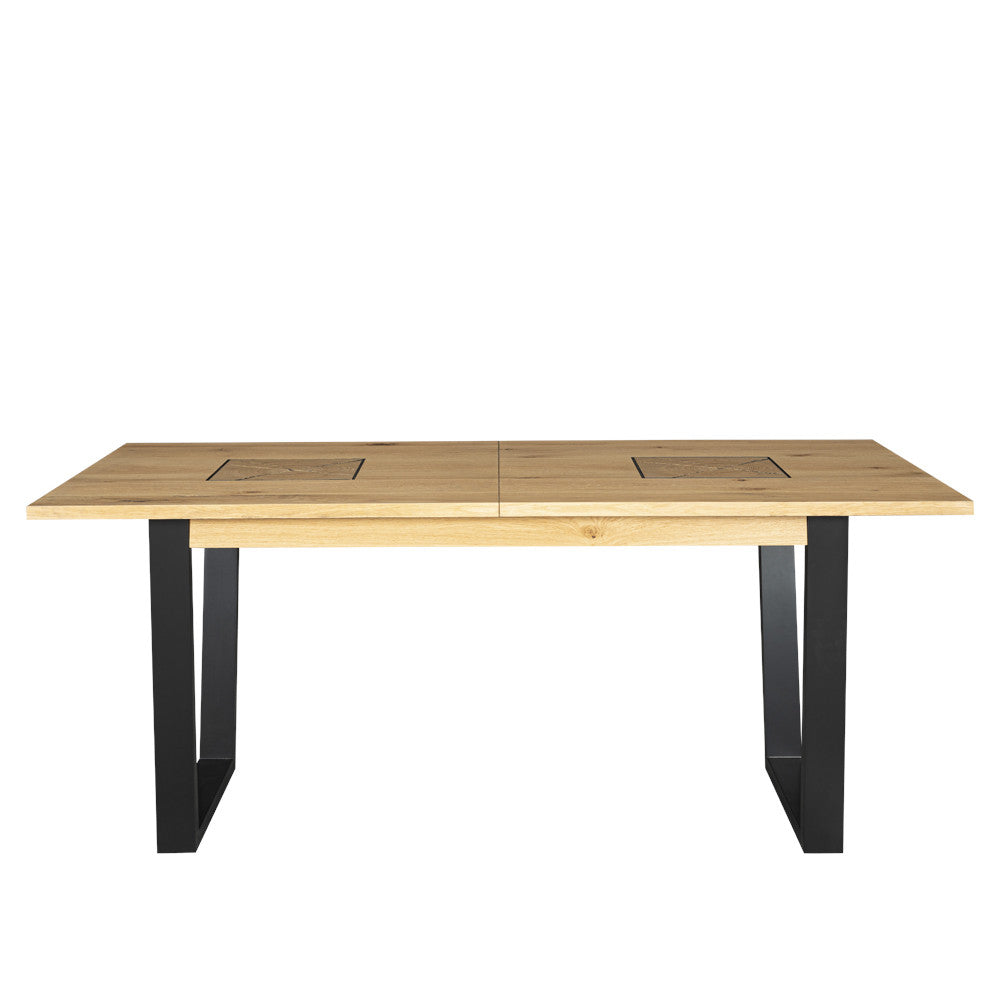 Masa Extensibila Urbano Oak, Stejar Rustic Si Negru, 180/230 X 76.5 X 90 Cm
