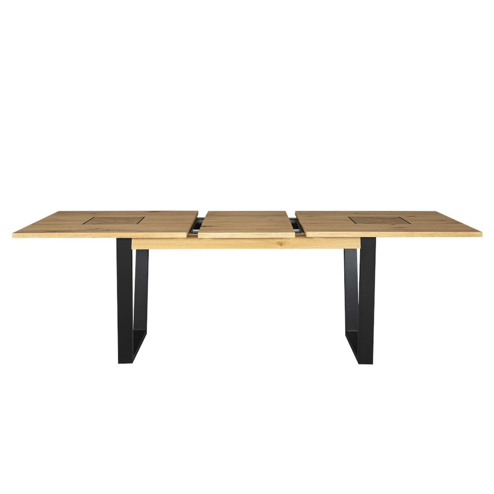 Masa Extensibila Urbano Oak, Stejar Rustic Si Negru, 160/210 X 76.5 X 90 Cm