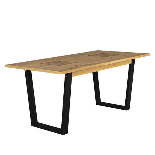 Masa Extensibila Urbano Oak, Stejar Rustic Si Negru, 160/210 X 76.5 X 90 Cm