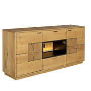 Bufet Urbano Oak Cu 3 Usi Si 1 Sertar, Stejar Rustic Si Negru, 170 Cm