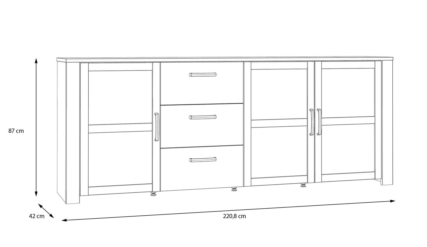 Comoda Behalf Stejar Riviera Si Stejar Gri, 220.8 Cm