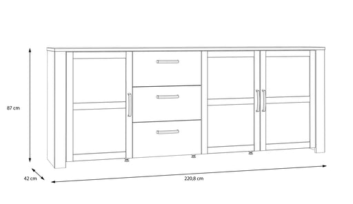 Comoda Behalf Stejar Riviera Si Stejar Gri, 220.8 Cm