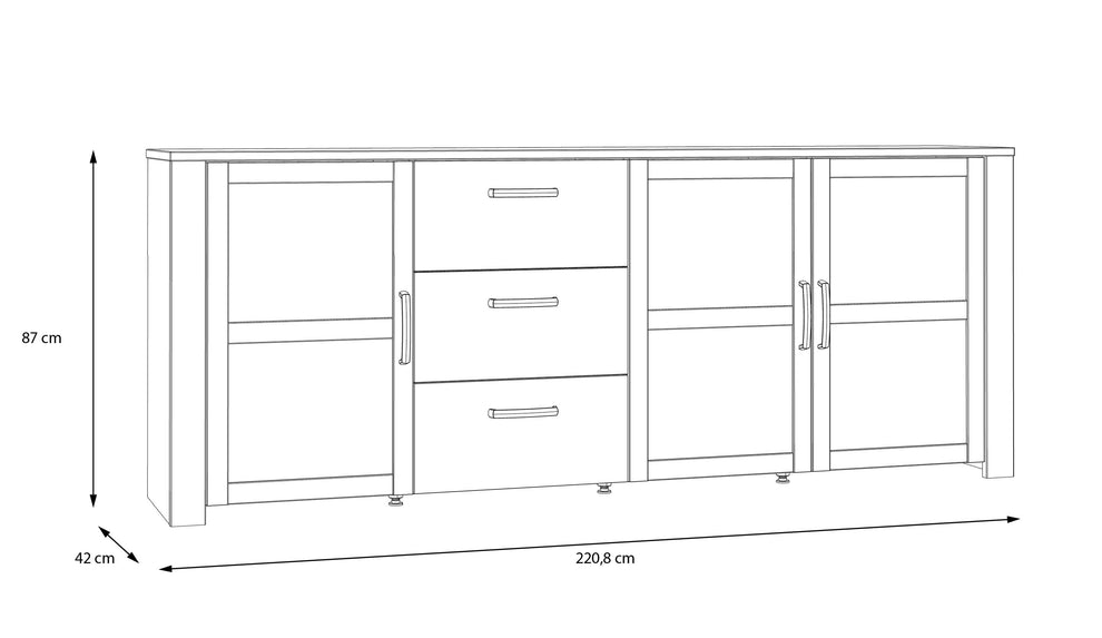 Comoda Behalf Stejar Riviera Si Stejar Gri, 220.8 Cm