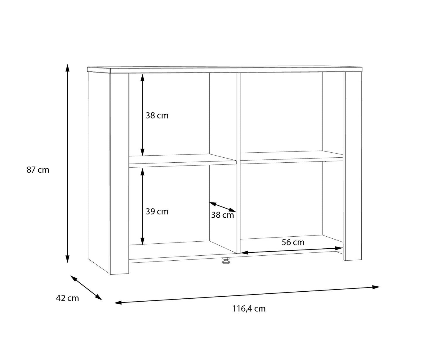 Comoda Behalf Stejar Riviera Si Stejar Gri, 116.4 Cm