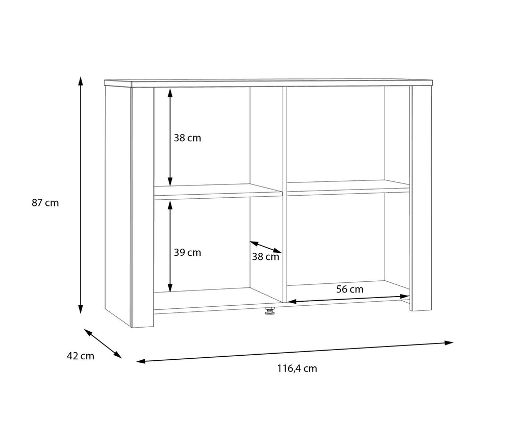 Comoda Behalf Stejar Riviera Si Stejar Gri, 116.4 Cm