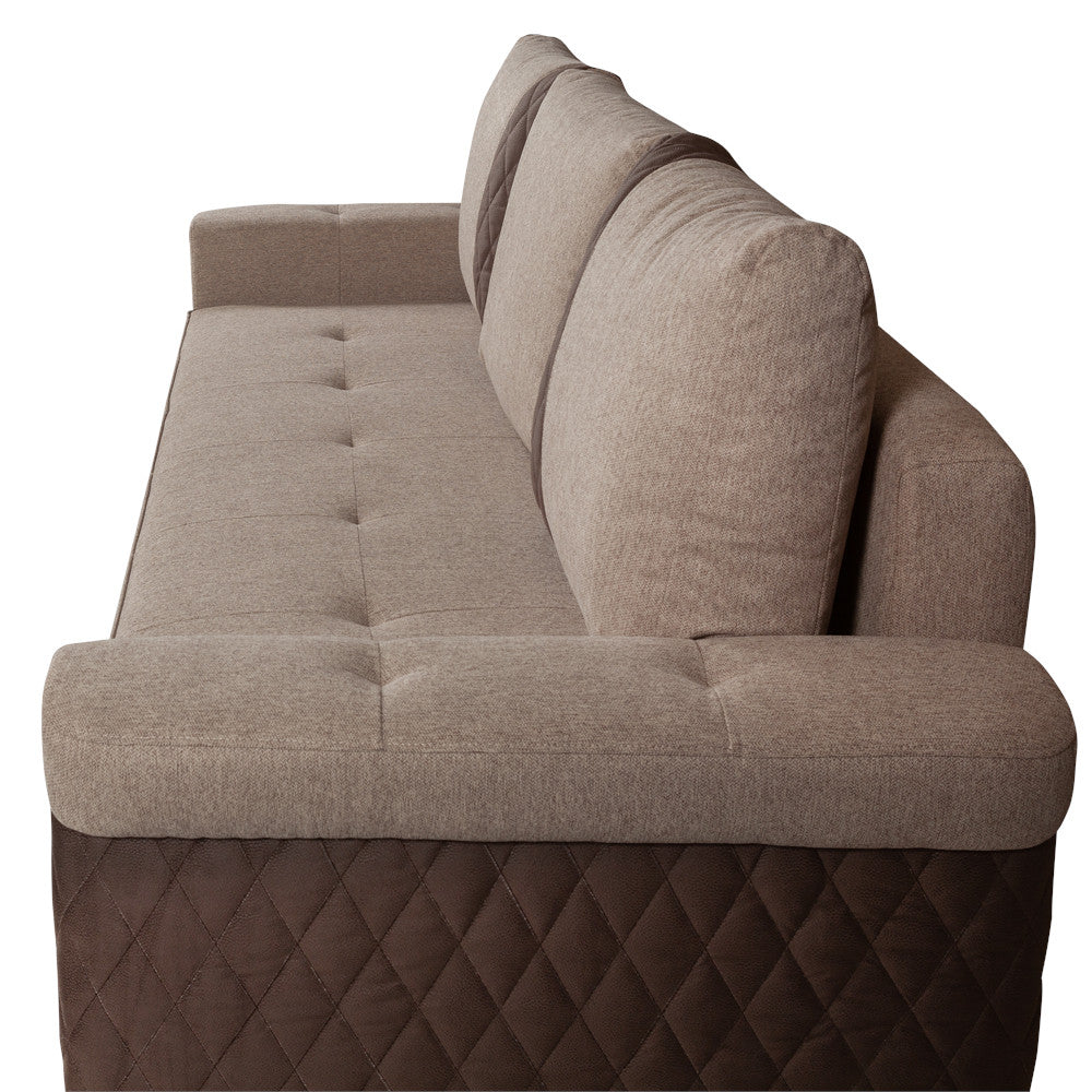 Canapea Extensibila Torino Lift Cu Lada Maro, 233 x 72 x 92 Cm