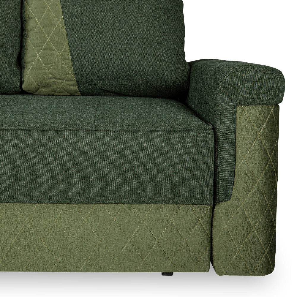 Canapea Extensibila Torino Lift Cu Lada Depozitare, Verde, 233 x 72 x 92 Cm