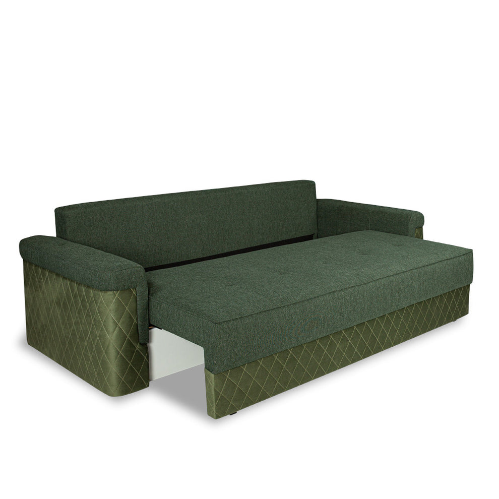 Canapea Extensibila Torino Lift Cu Lada Depozitare, Verde, 233 x 72 x 92 Cm