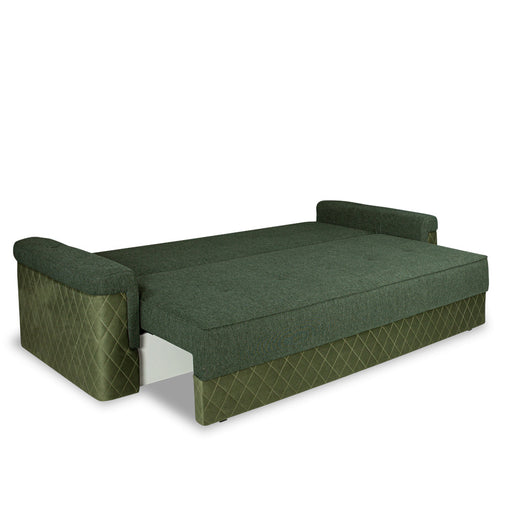 Canapea Extensibila Torino Lift Cu Lada Depozitare, Verde, 233 x 72 x 92 Cm