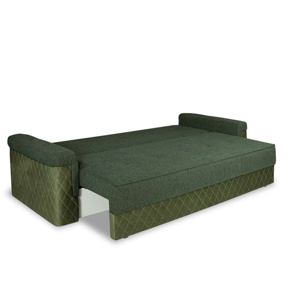 Canapea Extensibila Torino Lift Cu Lada Depozitare, Verde, 233 x 72 x 92 Cm