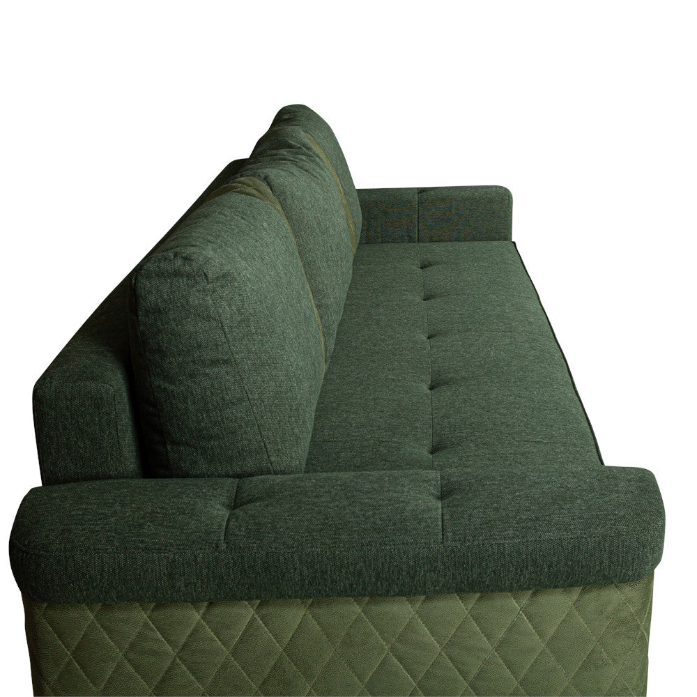 Canapea Extensibila Torino Lift Cu Lada Depozitare, Verde, 233 x 72 x 92 Cm