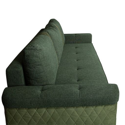 Canapea Extensibila Torino Lift Cu Lada Depozitare, Verde, 233 x 72 x 92 Cm