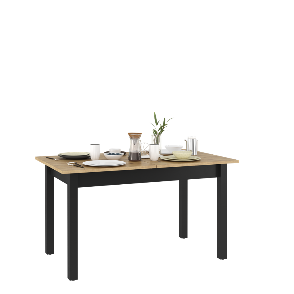 Masa Extensibila Vant Artisan Oak Si Black, 146/186 X 80 X 84 Cm