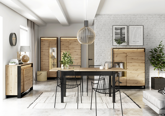 Masa Extensibila Vant Artisan Oak Si Black, 146/186 X 80 X 84 Cm