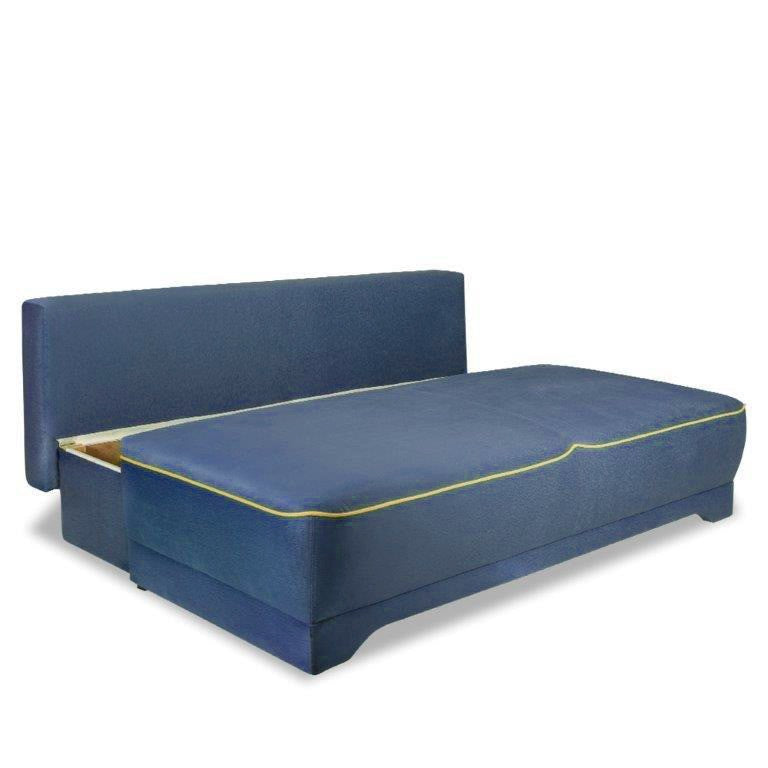 Canapea Extensibila Cu Lada Depozitare Parma, Albastru, 205 x 80 x 98 Cm