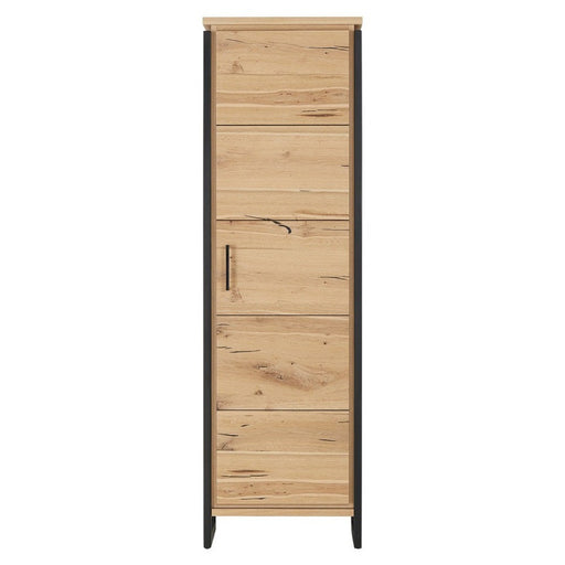 Dulap Reno Cu 1 Usa, Smoked Oak Furnir Din Lemn Masiv, 60 Cm