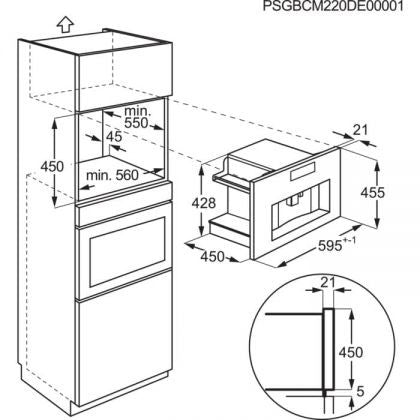 Espressor Incorporabil Electrolux KBC85Z, Negru, 45 x 56 x 55 Cm