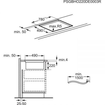 Plita Inductie Cu Hota Integrata AEG CCE84779FB, ComboHob FlexiBridge, Booster (4 Zone), 83 Cm