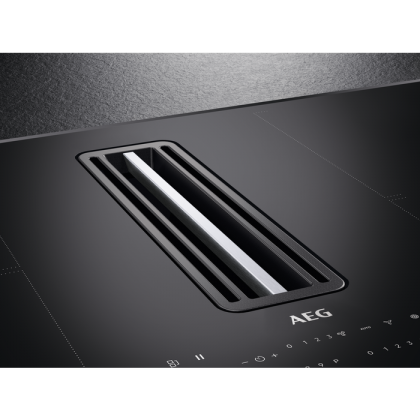Plita Inductie Cu Hota Integrata AEG CCE84779FB, ComboHob FlexiBridge, Booster (4 Zone), 83 Cm