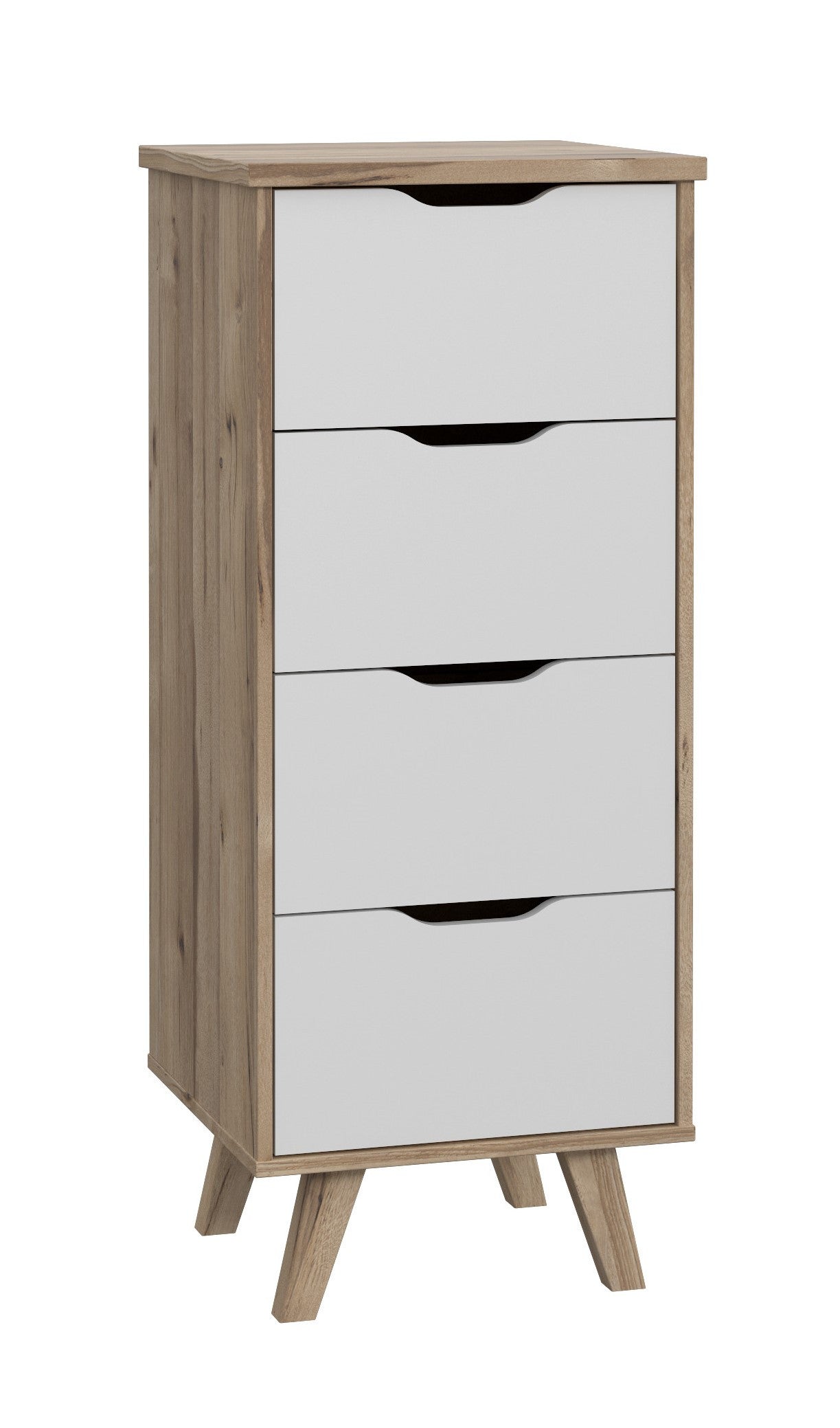 Comoda Vankka, Stejar Pardosit Si Alb, 45 x 108.7 x 42 Cm
