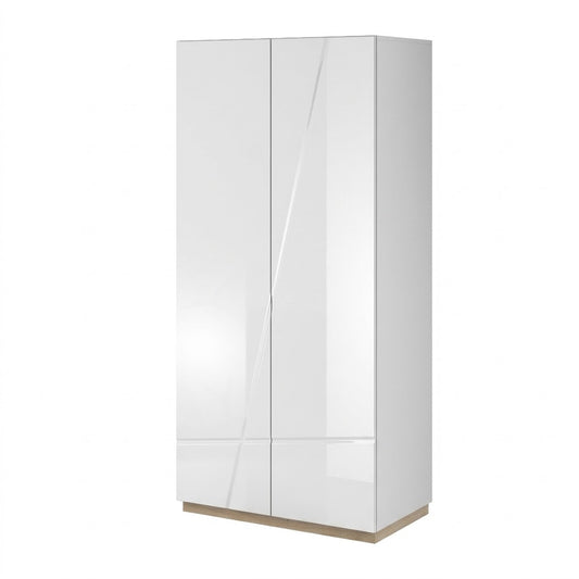 Dulap Fuji Cu 2 Usi, Alb Si Natur, 90 Cm